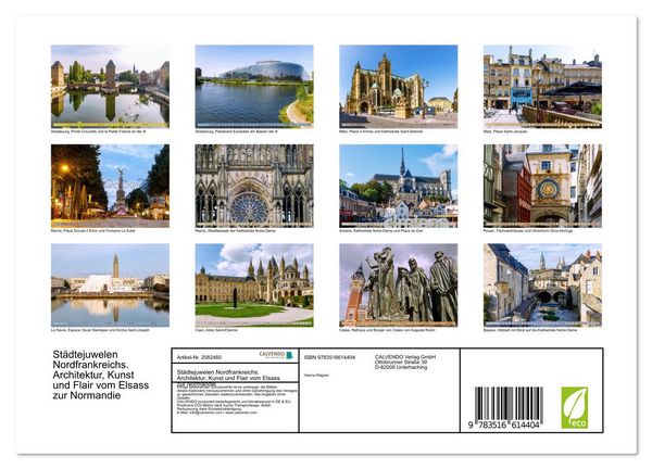 Produktbild: St&auml;dtejuwelen Nordfrankreichs. Architektur, Kunst und Flair vom Elsass zur Normandie (Wandkalender 2026 DIN A4 quer), CALVENDO Monatskalender