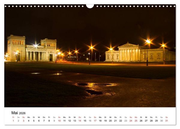 Produktbild: Nachts in M&uuml;nchen (Wandkalender 2026 DIN A3 quer), CALVENDO Monatskalender