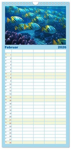 Produktbild: Familienplaner 2026 - Fantasie bei die Fische! mit 5 Spalten (Wandkalender, 21 x 45 cm) CALVENDO