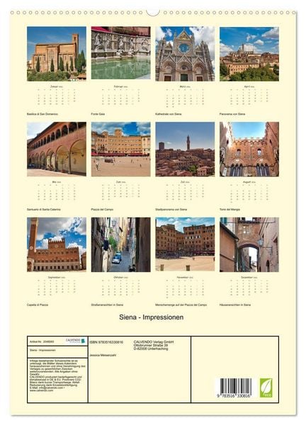 Produktbild: Siena - Impressionen (hochwertiger Premium Wandkalender 2026 DIN A2 hoch), Kunstdruck in Hochglanz
