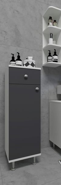 Produktbild: Badm&ouml;bel Midischrank Badschrank Schublade Nilosi
