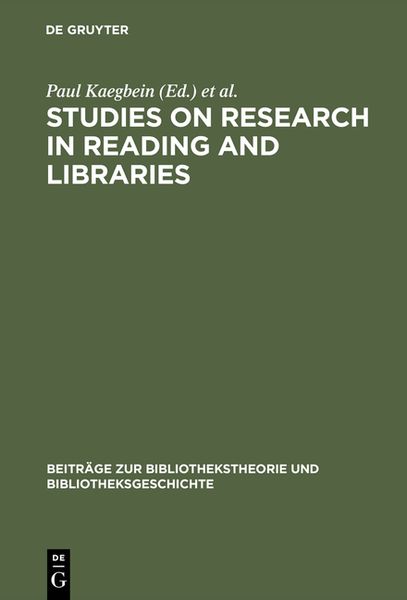 Produktbild: Studies on research in reading and libraries