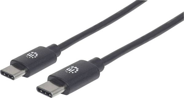 Produktbild: Manhattan USB-Kabel USB 2.0 USB-C&reg; Stecker 2.00m Schwarz 354875