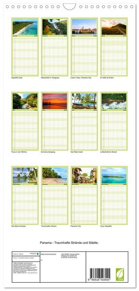 Produktbild: Familienplaner 2026 - Panama - Traumhafte Str&auml;nde und St&auml;dte. mit 5 Spalten (Wandkalender, 21 x 45 cm) CALVENDO