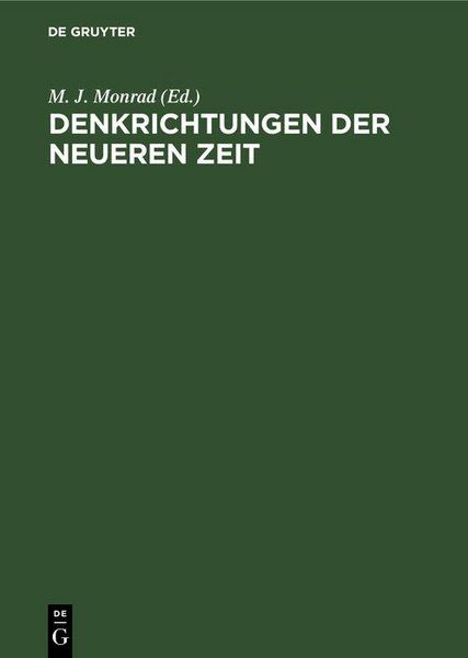 Produktbild: Denkrichtungen der Neueren Zeit
