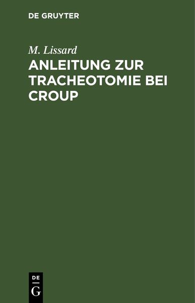 Produktbild: Anleitung zur Tracheotomie bei Croup