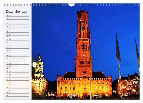 Produktbild: Belgien entdecken - Br&uuml;gge und Leuven (Wandkalender 2026 DIN A3 quer), CALVENDO Monatskalender