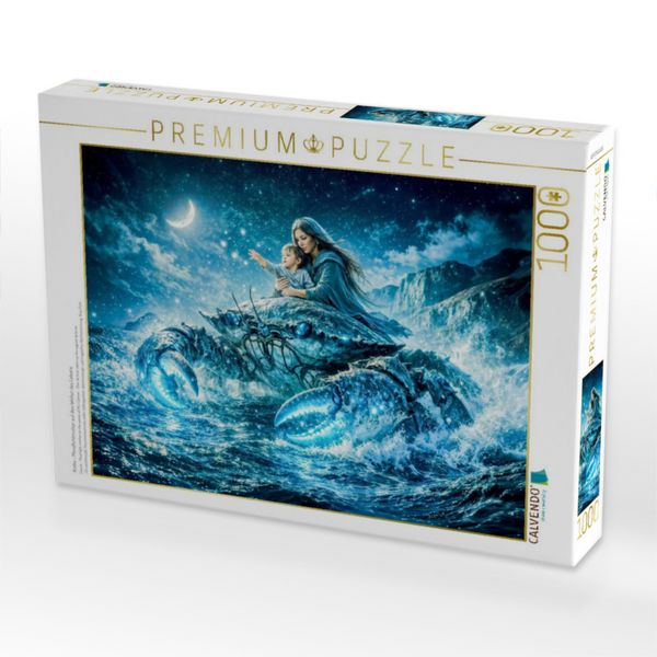 Produktbild: CALVENDO Puzzle Krebs - Mondlichtmutter auf den Wellen des Lebens | 1000 Teile Lege-Gr&ouml;&szlig;e 64x48cm Foto-Puzzle f&uuml;r gl&uuml;ckliche Stunden