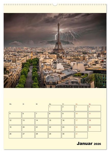 Produktbild: Metropolen im Gewitter (Wandkalender 2026 DIN A2 hoch), CALVENDO Monatskalender