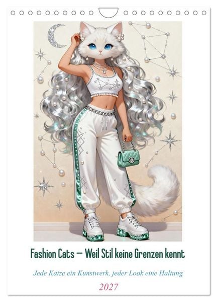 Produktbild: Fashion Cats - Weil Stil keine Grenzen kennt (Wandkalender 2027 DIN A4 hoch), CALVENDO Monatskalender