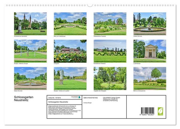 Produktbild: Schlossgarten Neustrelitz (Wandkalender 2026 DIN A2 quer), CALVENDO Monatskalender