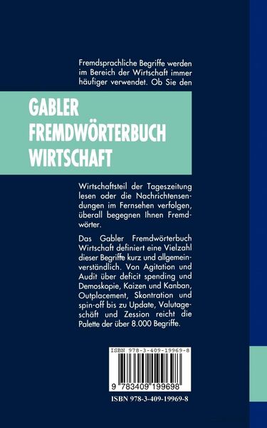 Produktbild: Gabler Fremdw&ouml;rterbuch Wirtschaft