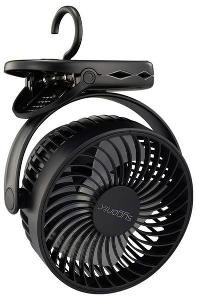 Produktbild: Sygonix Akku-Ventilator 4W Schwarz mit Akku