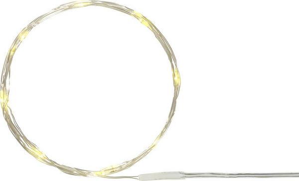 Produktbild: Sygonix SY-4722046 Mini-Lichterkette Innen batteriebetrieben Anzahl Leuchtmittel 20 LED Warmwei&szlig; Beleuchtete L&auml;nge: 2.2 m Timer