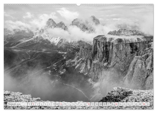 Produktbild: Bergpixels Schwarz-Wei&szlig;e Gebirgstr&auml;ume (Wandkalender 2026 DIN A2 quer), CALVENDO Monatskalender