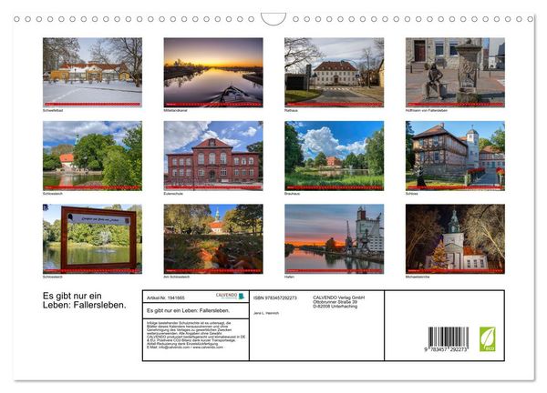 Produktbild: Es gibt nur ein Leben: Fallersleben. (Wandkalender 2026 DIN A3 quer), CALVENDO Monatskalender