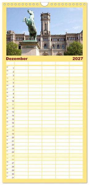 Produktbild: Familienplaner 2027 - Hannover - Momente einer Reise mit 5 Spalten (Wandkalender, 21 x 45 cm) CALVENDO
