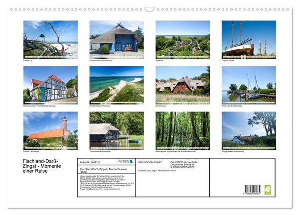 Produktbild: Fischland-Dar&szlig;-Zingst - Momente einer Reise (Wandkalender 2027 DIN A2 quer), CALVENDO Monatskalender