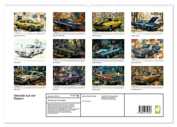 Produktbild: Steroide auf vier R&auml;dern (hochwertiger Premium Wandkalender 2027 DIN A2 quer), Kunstdruck in Hochglanz