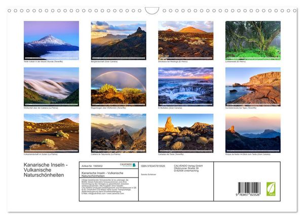 Produktbild: Kanarische Inseln - Vulkanische Natursch&ouml;nheiten (Wandkalender 2026 DIN A3 quer), CALVENDO Monatskalender