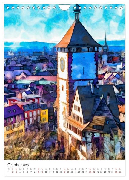 Produktbild: Mein buntes Freiburg (Wandkalender 2027 DIN A4 hoch), CALVENDO Monatskalender