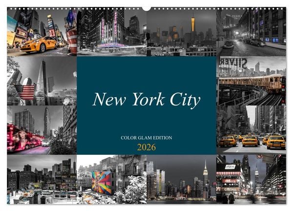Produktbild: New York City - Color Glam Edition (Wandkalender 2026 DIN A2 quer), CALVENDO Monatskalender