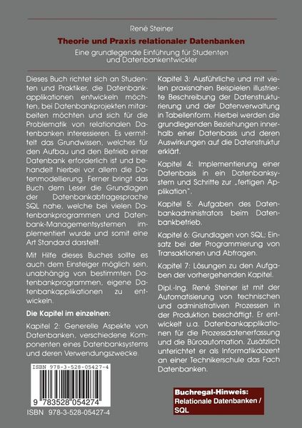 Produktbild: Theorie und Praxis relationaler Datenbanken