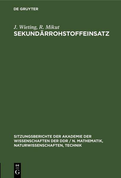Produktbild: Sekund&auml;rrohstoffeinsatz