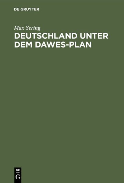 Produktbild: Deutschland unter dem Dawes-Plan