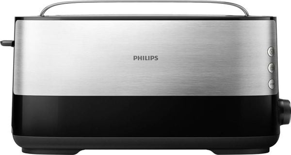 Philips Home HD2692/90 Viva Langschlitztoaster Edelstahl, Schwarz