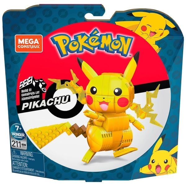 Mega Bloks - Pokémon Medium Pikachu, Kinder-Spielzeug, Bauset, Bausteine