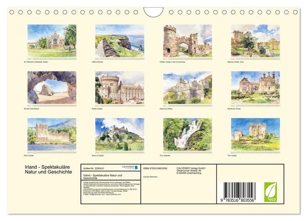 Produktbild: Irland - Spektakul&auml;re Natur und Geschichte (Wandkalender 2027 DIN A4 quer), CALVENDO Monatskalender