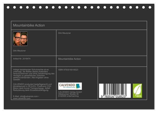 Produktbild: Mountainbike Action (Tischkalender 2026 DIN A5 quer), CALVENDO Monatskalender