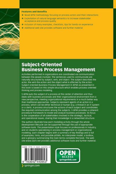 Produktbild: Subject-Oriented Business Process Management