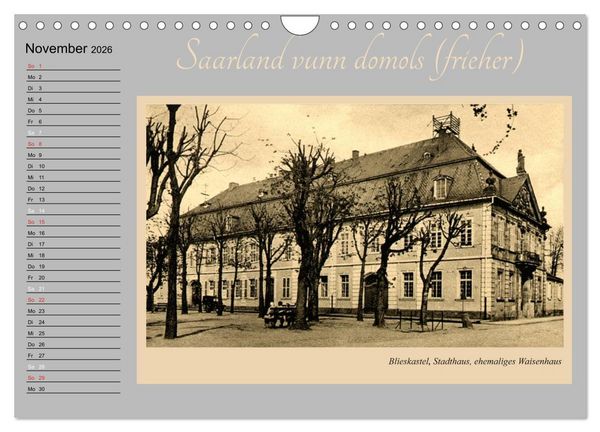 Produktbild: Saarland - vunn domols (frieher) (Wandkalender 2026 DIN A4 quer), CALVENDO Monatskalender