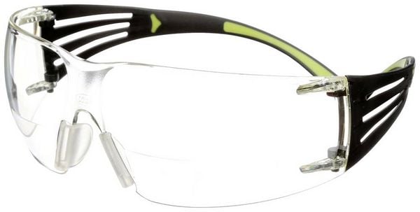 Produktbild: 3M SecureFit SF420AF Schutzbrille mit Antibeschlag-Schutz, mit Antikratz-Schutz Gr&uuml;n, Schwarz EN 166 DIN 166