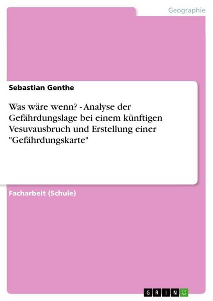 Was wäre wenn? - Analyse der Gefährdungslage bei einem künftigen Vesuvausbruch und Erstellung einer 'Gefährdungskarte'; Taschenbuch von Sebastian