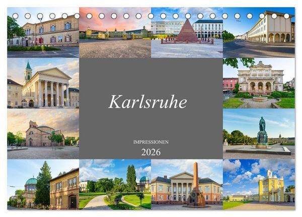 Produktbild: Karlsruhe Impressionen (Tischkalender 2026 DIN A5 quer), CALVENDO Monatskalender