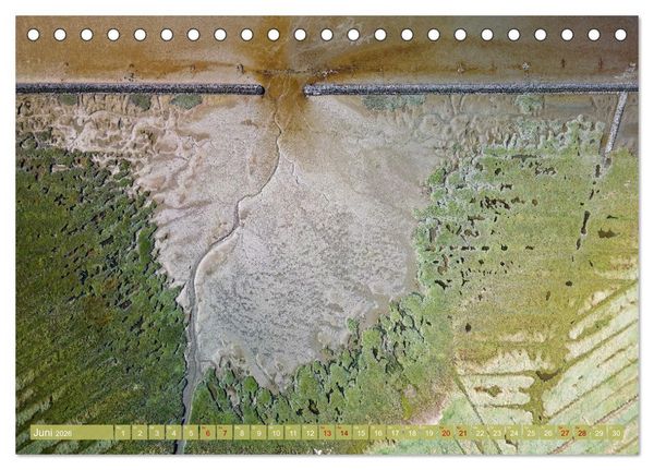 Produktbild: neunziggrad I photoart: das wattenmeer von oben (Tischkalender 2026 DIN A5 quer), CALVENDO Monatskalender