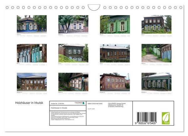 Produktbild: Holzh&auml;user in Irkutsk (Wandkalender 2026 DIN A4 quer), CALVENDO Monatskalender