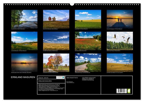 Produktbild: ERMLAND MASUREN (Wandkalender 2026 DIN A2 quer), CALVENDO Monatskalender