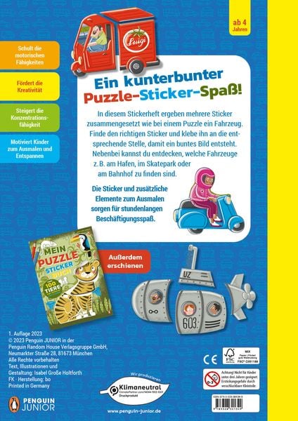 Produktbild: Mein bunter Puzzle-Sticker-Spa&szlig; - Fahrzeuge