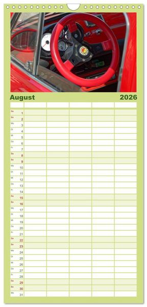 Produktbild: Familienplaner 2026 - Cinquecento Der kleine Italiener - 60 Jahre zeitloses Kultobjekt mit 5 Spalten (Wandkalender, 21 x 45 cm) CALVENDO