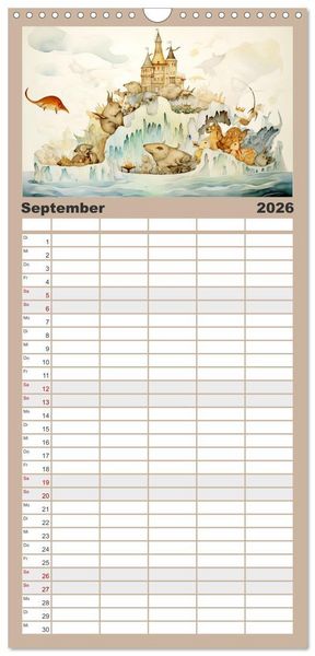 Produktbild: Familienplaner 2026 - Ein Besuch in fernen Universen mit 5 Spalten (Wandkalender, 21 x 45 cm) CALVENDO