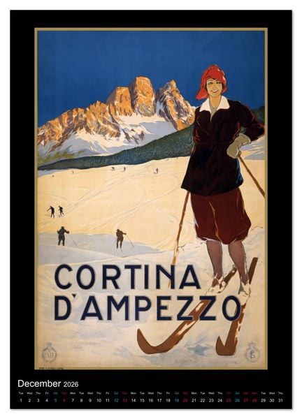 Produktbild: Vintage Travel Posters around the World (Wall Calendar 2026 DIN A4 portrait), CALVENDO 12 Month Wall Calendar