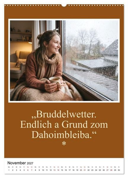 Produktbild: Schw&auml;bische Mundart - A Brezl ohne Salz isch wie a Dag ohne Bruddla (hochwertiger Premium Wandkalender 2027 DIN A2 hoch), Kunstdruck in Hochglanz