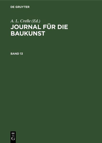 Produktbild: Journal f&uuml;r die Baukunst. Band 13