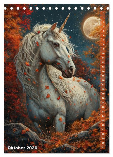 Produktbild: M&auml;rchenhafte Einhornreise - Ein Jahr voller Magie (Tischkalender 2026 DIN A5 hoch), CALVENDO Monatskalender