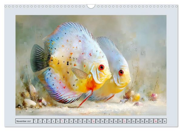 Produktbild: Diskusfische. Buntbarsche im S&uuml;&szlig;wasserbecken (Wandkalender 2027 DIN A3 quer), CALVENDO Monatskalender