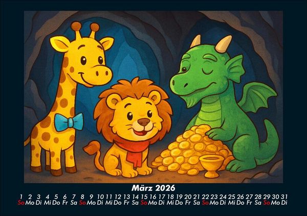 Produktbild: Nala & Buschi in m&auml;rchenhaften Welten 2026 Fotokalender DIN A5